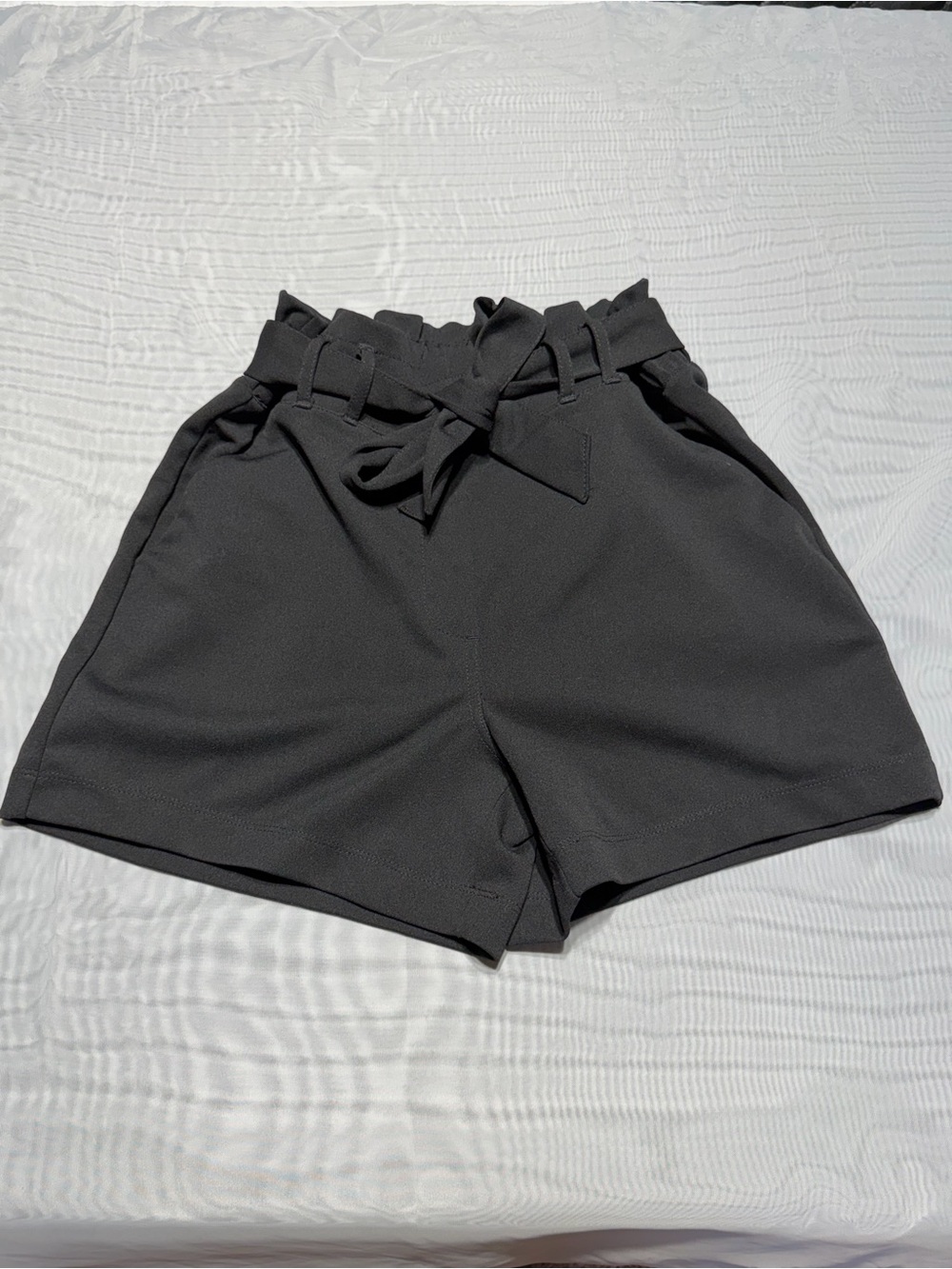 Maurices Black High-Waist Paperbag Shorts with Tie Belt